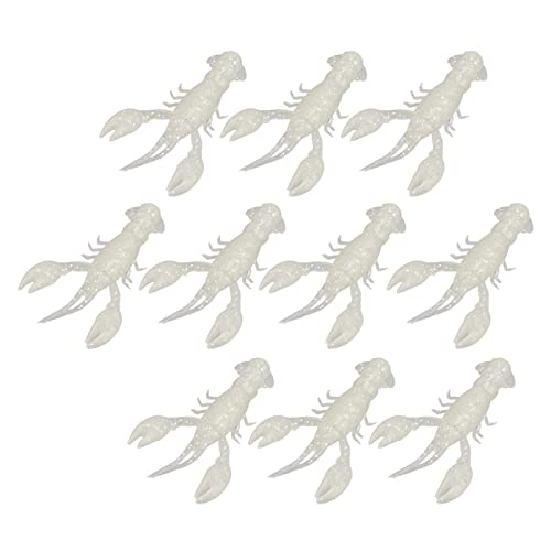 Pongnas 10-Pack Soft Fishing Lure Crawdad Bait Green Shrimp for Bass Fishing - PVC Design - color: Luminous