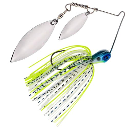 Reaction Tackle Spinner Bait, Compact Profile Fishing Lure with Flash and Vibration for Bass, Trout, Pike, Salmon and Walleye (3-Pack) - color: Charming Shad, size: 3/8 Oz