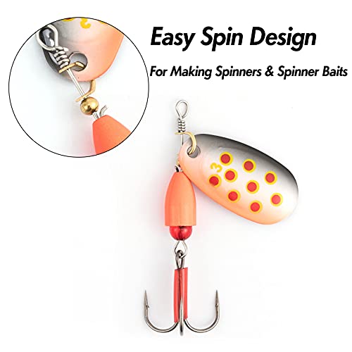 Dr.Fish 100 Pack Fishing Spinner Clevises Easy Spin Brass Clevises Spoon Spinnerbait Lure Making Supplies Spinner Parts Accessoires Freshwater - color: Brass, size: #8(7/16")