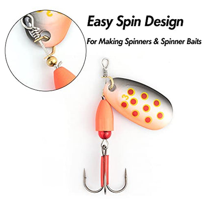 Dr.Fish 100 Pack Fishing Spinner Clevises Easy Spin Brass Clevises Spoon Spinnerbait Lure Making Supplies Spinner Parts Accessoires Freshwater - color: Brass, size: #8(7/16")
