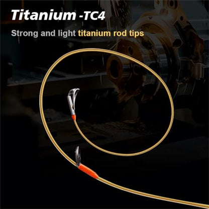 PURELURE Titanium-T Ultralight Fishing Rod Spinning & Casting for Trout Panfish, Carbon Fiber BFS Rod 2Pcs, Titanium Tip & Guides, Cork Handle, 5-6ft Stream Rod XUL Power, Fast/Moderate Fast Action - size: Cast: 532xulc- Extra Ultralight- Fast