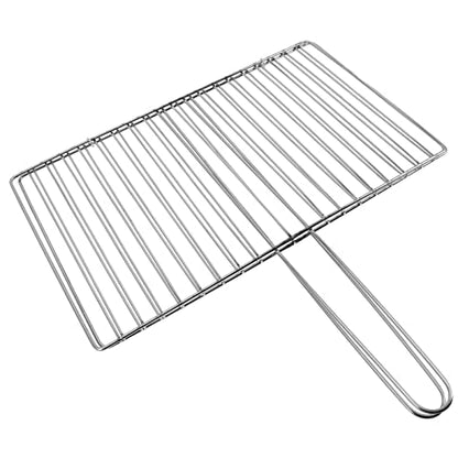 Yardwe Portable Stainless Steel Fish Grill Basket 16.33 Inch Outdoor Cooking Tool with Handle for Camping Bbq Grilling Meat Vegetables - color: Silver