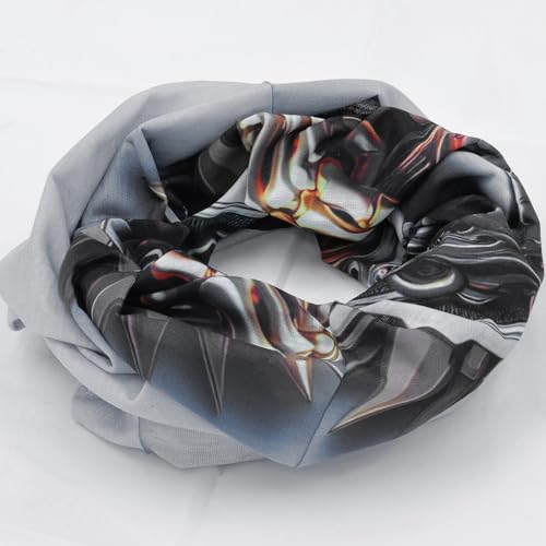 Obacle Bandana Face Mask Neck Gaiter Tube Mask Men Women for Sun Dust Protection - color: Skull Gold and Blue Eyes