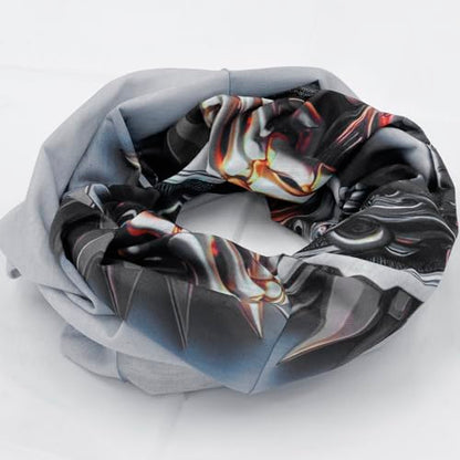 Obacle Bandana Face Mask Neck Gaiter Tube Mask Men Women for Sun Dust Protection - color: Skull Gold and Blue Eyes