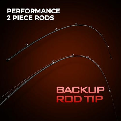 KastKing Brutus Twin-Tip Fishing Rod and Reel Combo, Baitcaster, Spinning & Spincast Combo, IM6 Graphite 2-Piece Rod with Backup Tip Section, EVA Handle, Durable & Sensitive, Freshwater Fishing - size: 30 Reel,6'6" M(2 Pcs + Extra Tip), style: ‎spincast