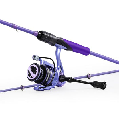 Sougayilang Spinning Combo – 5.2:1 Gear Ratio, IM6 Graphite 2-Piece Rod, Stainless Steel Guides for Bass, Trout, Panfish – Lightweight Freshwater Fishing Kit - size: 6'0''-Medium