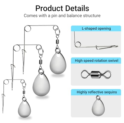 Fishing Spinnerbait Smooth Spoons Kit Fishing Spinner Blades Smooth Spoons Rigs with Willow and Teardrop Making Fishing Lures Replacement Accessories - color: D: 50Pcs Silver Teardrop Spinnerbaits Smooth Spoons Kit