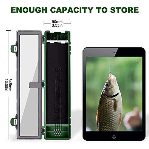 Stiff Hair Rig Tackle Box, Carp Fishing Storage Box Rig Board with 4pcs Hair Rigs, 12pcs Pins and 10pcs Barbed Fishing Hook in Rig Storage Box - style: Style 1