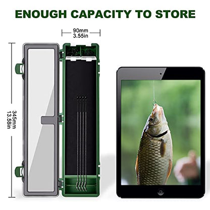 Stiff Hair Rig Tackle Box, Carp Fishing Storage Box Rig Board with 4pcs Hair Rigs, 12pcs Pins and 10pcs Barbed Fishing Hook in Rig Storage Box - style: Style 1