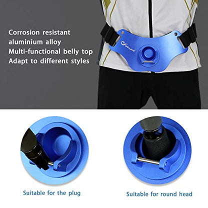 SANLIKE Fishing Belt Fight Belt Adjustable Aluminum Waist Fighting Belt Rod Holder Stand-up Fishing Belt - color: Blue