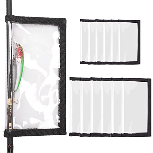 Fishing Lure Wraps 12PCS Clear See-Through PVC Fishing Lure Covers Protect Children Pets and Fishermen Safe from Sharp Hook Transparent Lures Fishing Bait Hook Storage 6L+6M - color: 12Pcs（6L+6M）
