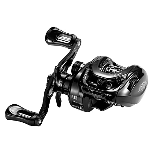 BMC100 BFS Reel 5.29oz Ultralight Baitcaster Reels with Drag Clicker 8.1:1 High Speed 11LB Drag Power 11+1BB Baitcasting Reel Super Smooth Bait Finesse System Carbon Fishing Reel Low Profile
