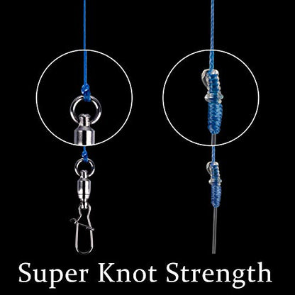 RIKIMARU Braided Fishing Line Abrasion Resistant Superline Zero Stretch&Low Memory Extra Thin Diameter 327-1094 Yds, 4-180LB - color: Ocean Blue, size: 327 Yds/0.25mm/30LB