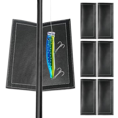 Fishing Lure Covers, 6 Pack Fishing Lure Wraps, PVC Leather Fishing Hook Covers Guard Bait Storage Protector Glove to Keep Fishermen Fishing Safe - size: L, 4.5 * 10.6IN for 6.5-9in Lures