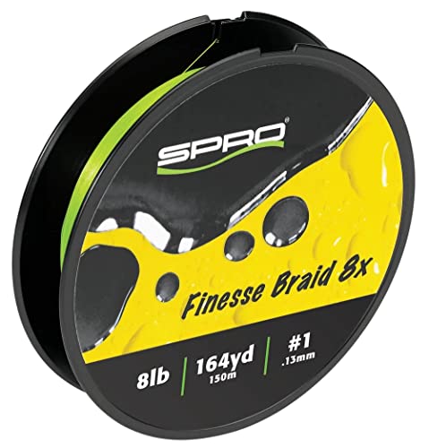 SPRO Fishing SFB8X-8LGM150 Finesse Braid 8X 8Lbs 150M/164Y Lime Green