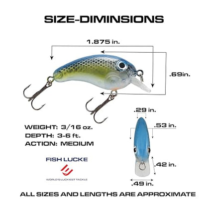 Crappie Magic Crankbait (2 Inch Crappie Lure) Made in the USA - color: Blue Back Shad