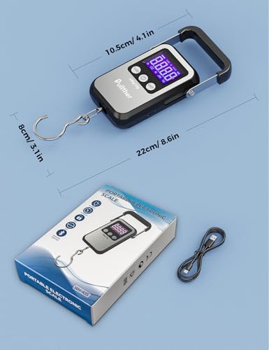 Fish Scale, Max 130lbs Fishing Scale,Multi-Mode Pound/Ounces & Kilograms,LCD Display - style: Silver USB