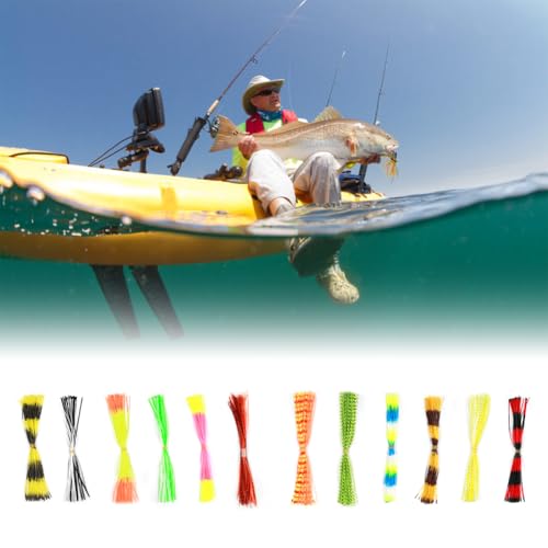 Joyzan Fishing Lures Skirt,Silicone Jig Skirts Replacement Spinnerbait Bait | 600 Strands Buzzbaits Squid Jigs Spinner DIY Fly Legs Tying Material Craw Trailers Bass Casting Spoon Blade Accessories