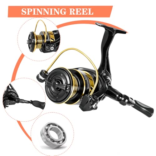 Telescopic Fishing Rod and Reel Combo Set, 2PCS Collapsible Fishing Poles, Fishing Kit with Spinning Reel, Travel Saltwater Freshwater Fishing Gear for Adults Beginners