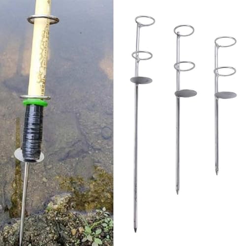 Portable Fishing Rod Holder 30/40/50 cm Stainless Steel Ground Rod Holder Ground Spike Rod Rest Stand Fishing Pole Stand