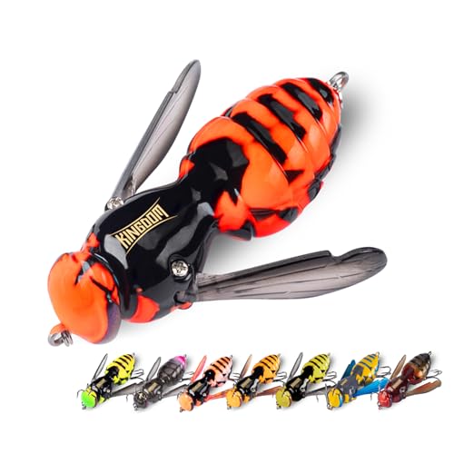 Kingdom Wasp Crawl Bait Insect Bionic Floating Fishing Lures Swimbaits Hard Artificial Baits Lure Freshwater and Saltwater Bass Carp Pike Walleye Fishing ABS Material Carbon Steel Three Book Hook - color: 04, size: 6.6g