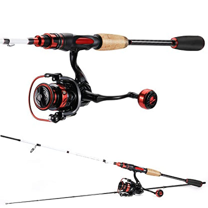 Sougayilang Spinning Combo, Medium Heavy Fishing Pole and 2000 Spinning Reel Set, Fishing Rod and Reel Commbo for Bass Fishing Tackle - color: Pearl White, size: 6.9ft & Spinning Reel