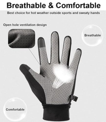 SUJAYU Full Finger UV Protection Gloves - Women & Men, Thin Fishing, Hiking, Cycling, Driving, Gym Gloves - color: White, size: Medium
