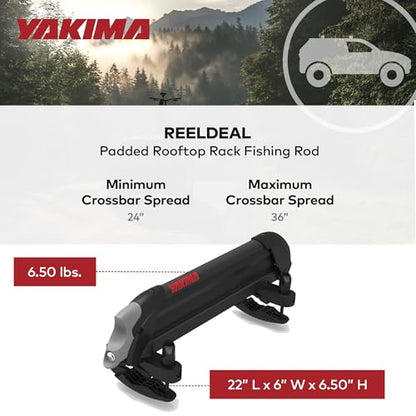 Yakima Fishing Pole Rod Car Rack Mount, ReelDeal 4 Ski & 2 Snowboard Holder w/ SKS Locks - Heavy-Duty and Portable Vehicle Storage Accessories for Travel Organization