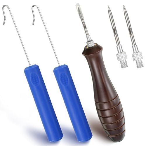 Feekoon Fish Venting Tool, Venting Kit for Deep Sea Fish with Hook Remover and Stainless Steel Needle, Fishing Tackle for Saltwater Fishing Release and Return - color: Brown