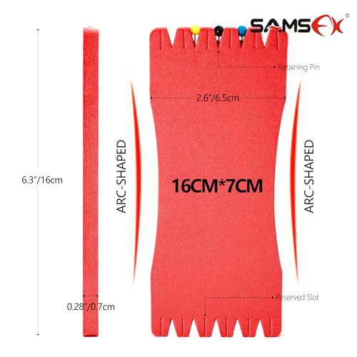 SAMSFX Fishing Leader Line Holder Foam Board Snelled Hook Keeper with Retaining Pins Accessories Pack of 10 - color: 16 x 6cm(10PCS), Pins Included