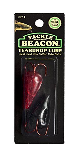 Rod-N-Bobbs® Tackle Beacon® Catfish Teardrop Lure with #4 Treble Hook (2 Pack) - color: Black & Red