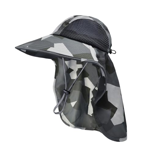 Sun Hat for Men Women with Neck Flap,UPF 50+ UV Protective Hiking Fishing Hats,Wide Brim Sun Hat for Women&Men - color: 1pack-grey Camo