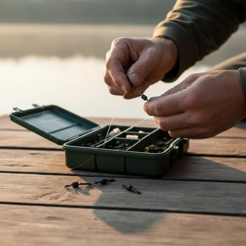 25pcs/Set Swivels Q Shaped Fishing Swivels Carp Rigs Accessory for Outdoor Fishing Matte Black