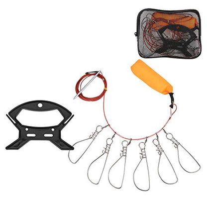 Fishing Lock Buckle Stainless Steel Live Fish Stringer Lock for Easy Fish Handling and Release Fishing Tackle Accessories for Fishermen Material:Stainless Steel,Size:3.5m,Applicable Scene:Boat