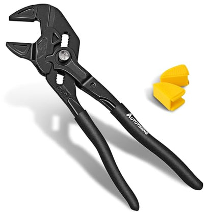 10-Inch Adjustable Plier Wrench Premium CR-V Parallel Pliers Parallel Jaw Pliers with Comfortable Grips Groove Lock Mechanism Black Finish - color: Black-10