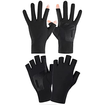 UV for Protection Fishing Fingerless Gloves Light Breathable Sunscreen Driving Anti UV for Outdoor Cycling Men Sun Protection Sunscreen - color: C