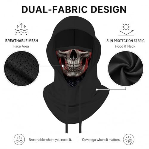 Skull Balaclava Hat for Women Men Sun UV Protection Summer Cooling Full Face Mask Cycling Hiking Fishing Outdoor Sports - color: Skull 06