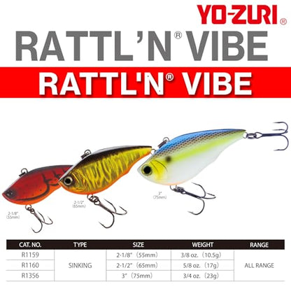 Yo-Zuri Yo Zuri R 1160 Rattl ' N Vibe Sinking Lure - color: Bass, size: 5/8 Oz (Pack of 1)