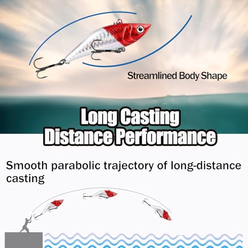 Lipless Crankbait Rattle Trap Fishing Lures Topwater Bass Fishing Lures for Walleye Trout Musky Long Casting Distance Freshwater Saltwater 2.96in/0.39oz FS/YE-06 - style: B,10pcs