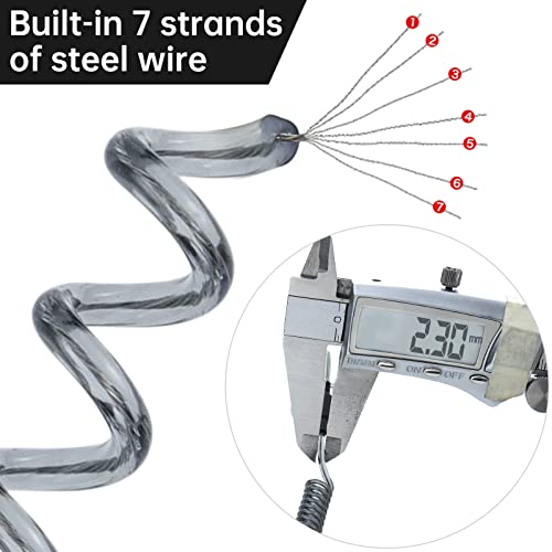Fishing Lanyard Heavy Duty Retractable Coiled Tether with Carabiner for Pliers, Boating, Tools - color: 7pcs+Black