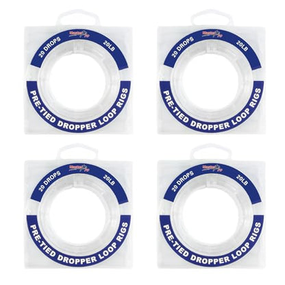 MASTERPRO Pre-Tied Dropper Loop Rigs, Fishing Line Spool 10LB 15LB 20LB 30LB 40LB 50LB 60LB 80LB 100LB, Suitable for Saltwater Freshwater Fishing - size: small bobbin-30LB