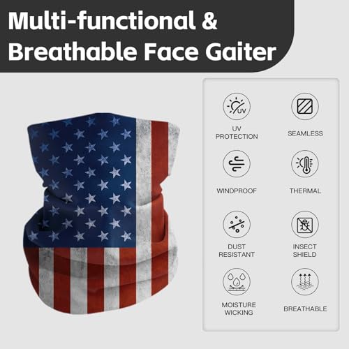 Breathable Neck Gaiter UPF 30+ Sun Protection Face Mask for Men & Women - color: 5pcs-camo-2