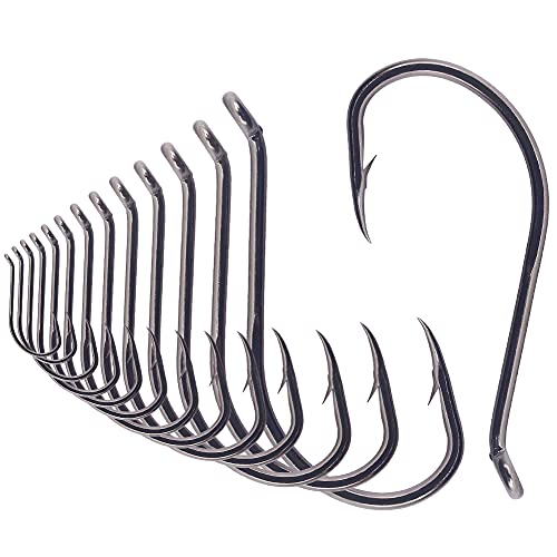 Octopus-Hook-Fishing-Beak-Circle-Hooks-Freshwater-Red-Black-100-50 Pack - color: 2-Black, size: Size:4 100-Pack