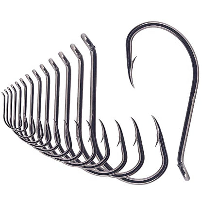Octopus-Hook-Fishing-Beak-Circle-Hooks-Freshwater-Red-Black-100-50 Pack - color: 2-Black, size: Size:4 100-Pack
