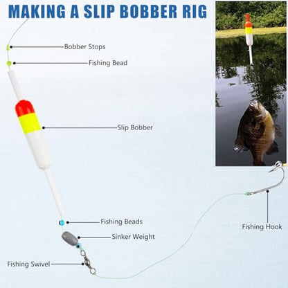 Fishing Bobber Stops, Slip Bobber Stoppers for Fishing Line | Float Bobber Stop String Knots with Beads - style: 200pcs
