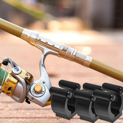 10Pcs Fishing Rod Holder Clips with Screws Wall Mount Fishing Rod Rack Clip for Storage Pool Cue Holder Clamps for Cue Storage Space Saving Display for Home or Retail