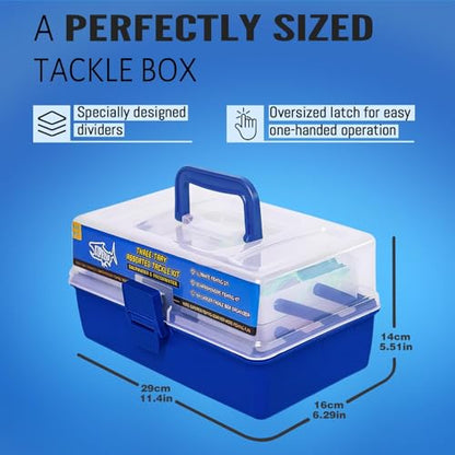 448-Pcs Fishing Lures Kit – Complete Large 3-Layer Tackle Box Set with Hooks, Weights, Bobbers, Pliers, Rigs, Leaders & Accessories for Men, Kids, Beginners, Gear gift choice for Fathers Day - color: 448PCS-Blue