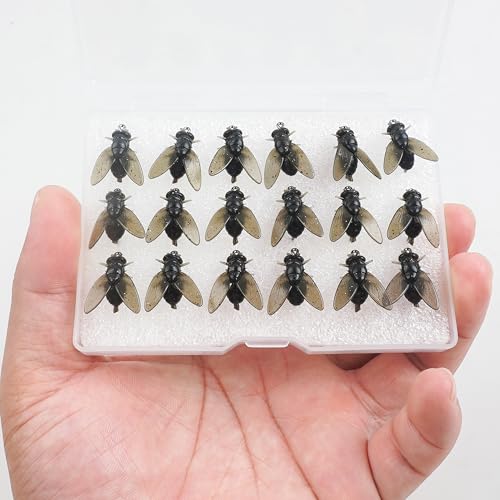 Bionic Fly Fishing Baits, Fly Fishing Flies Kit Trout Jigs Swimbaits Dry Flies Bionic Fishing Lures Fly Fishing Hook for Bass Panfish Trout - style: Black-36pcs