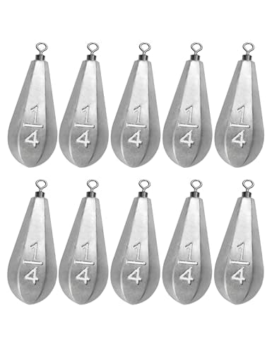 BLUEWING Swivel Bank Sinkers Fishing Weights with Swivel Bottom Bullet Sinkers for Freshwater and Saltwater, 1/8oz to 16oz - size: #2 1/4oz, 10pcs