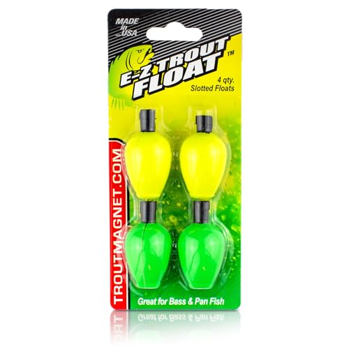 Trout Magnet E-Z Trout Floats - 36 Easy to Adjust Slotted Fishing Bobbers - Freshwater and Saltwater Teardrop Fishing Strike Indicators - Made in The USA by Leland's Lures - Ultra-Responsive Floats - size: 4-Pack